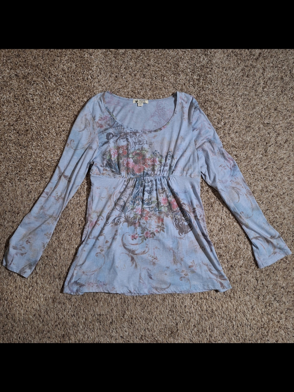 Vintage Y2K Unity World Wear Bella Swan Core Babydoll Tunic Top Blouse - Size M